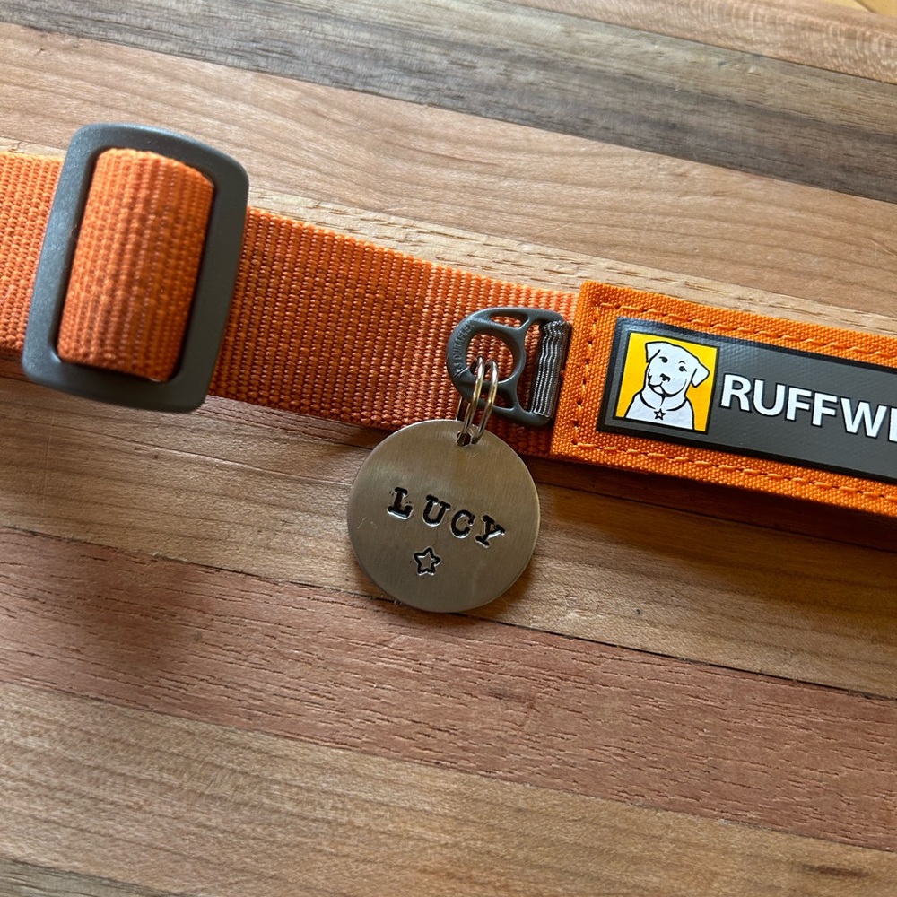 Hand Stamped Dog Name Tag